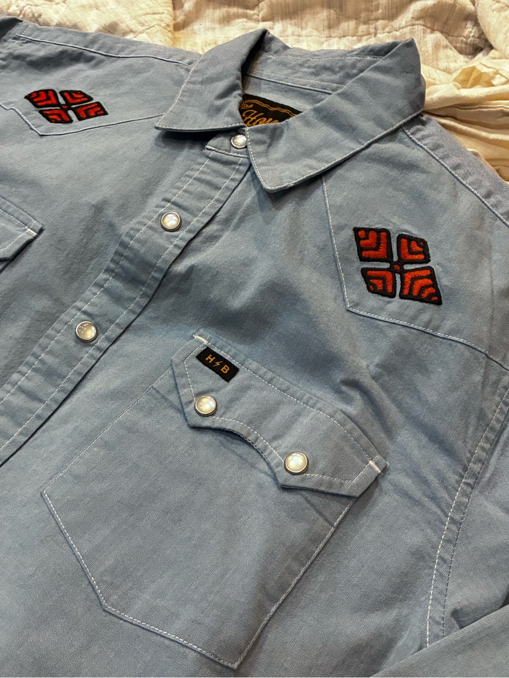 Howler Brothers - Diamantés Long Sleeve Embroidered Shirt - SMALL + MED + LARGE
